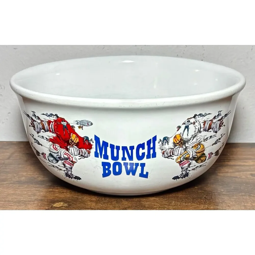 Vintage Gary Patterson Munch Bowl Football Clay Design Very Rare